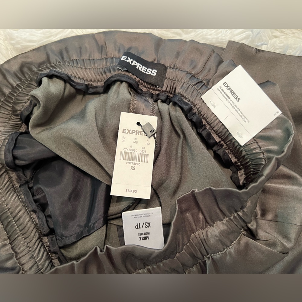 Express Ankle Satin Sheen High Rise Pants - Picture 10 of 10